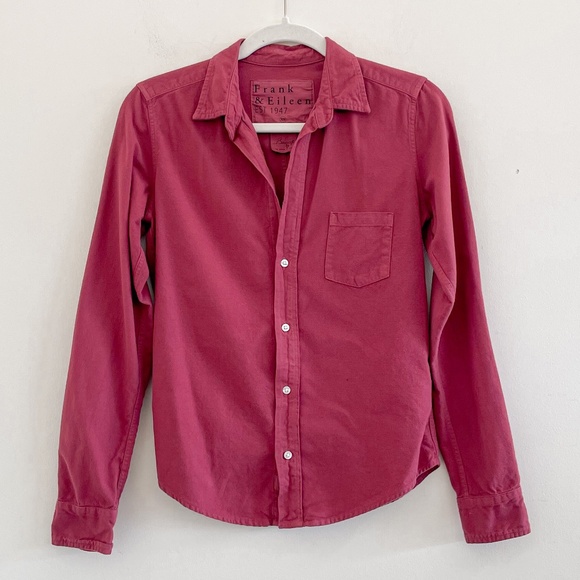 Frank & Eileen Barry Burgundy Button Down Shirt XS - Picture 3 of 7